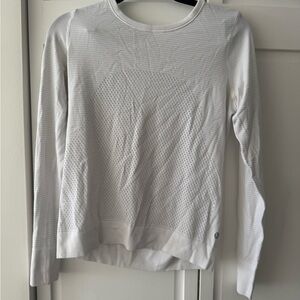 Lululemon White Long Sleeve Mesh Run Top Size 4